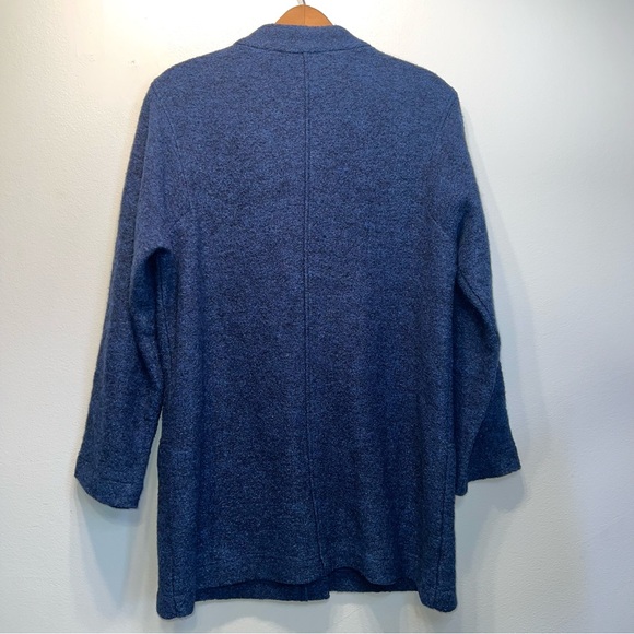 Pure Jill J. Jill Snap Front 3/4 Length Blue Marled Wool Blend Jacket Size XS - Picture 7 of 9